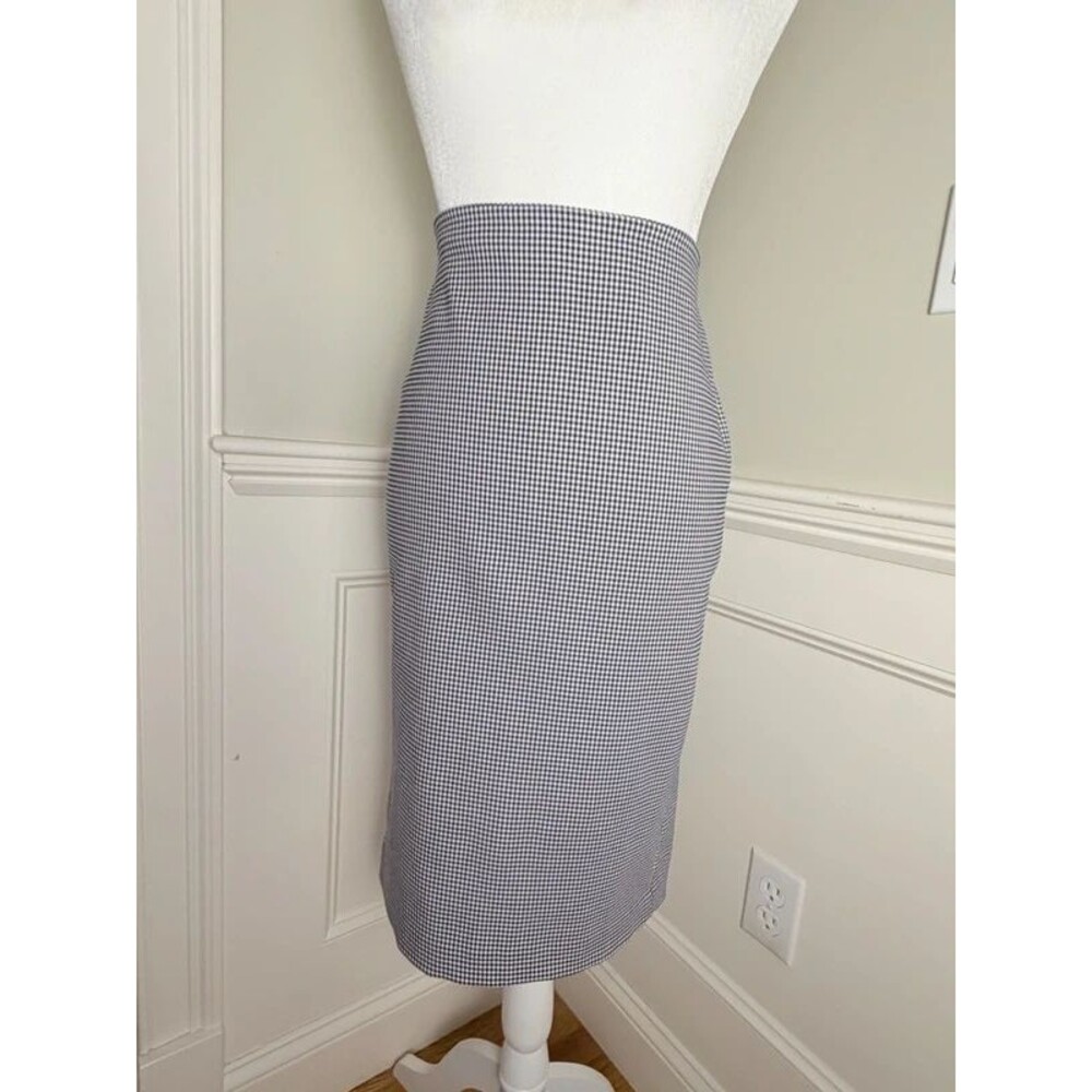 Lila Rose Navy White Gingham Check Pencil Skirt Size 4